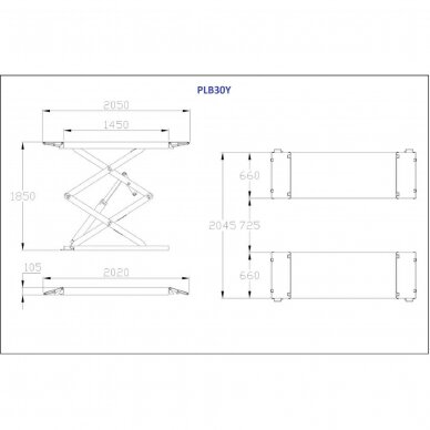 Scissor hydraulic lift, 3t, 380V 1