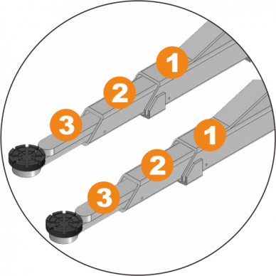 Hidr.keltuvo 4.0t PL4.0-2D ats.dalis 3 pakopų letenos 715-1330 mm (2vnt) 1