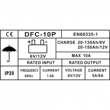 Battery charger 6/12V 10A 150Ah 3