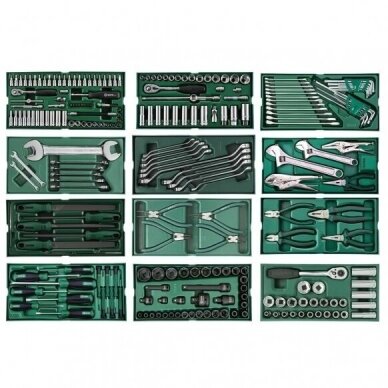 Roller cabinet 11 drawers PRO with tool set trays, 246pcs 1