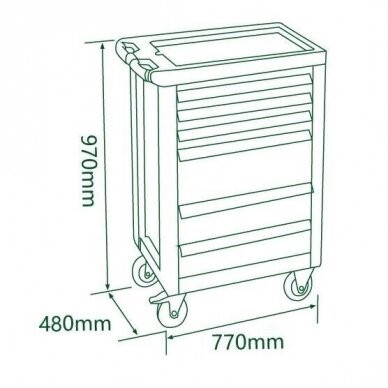 Roller cabinet 7 drawers, CL713017 with tool set trays (330pcs), 5 sets 2