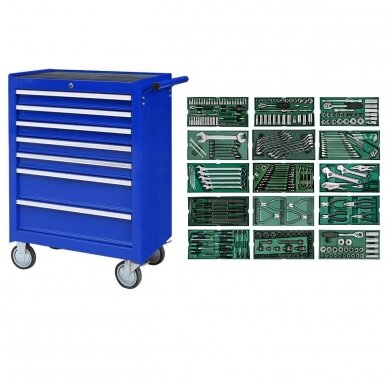 Roller cabinet with tool set trays, 300pcs.