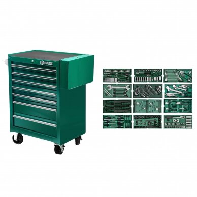 Roller cabinet with tool set trays, 246pcs.