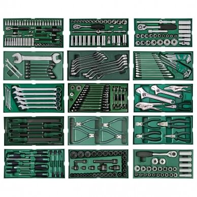 Roller cabinet PRO with tool set trays, 300pcs. 1