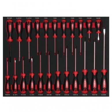 Roller cabinet TRGL3107 with tool set trays, 233pcs 5