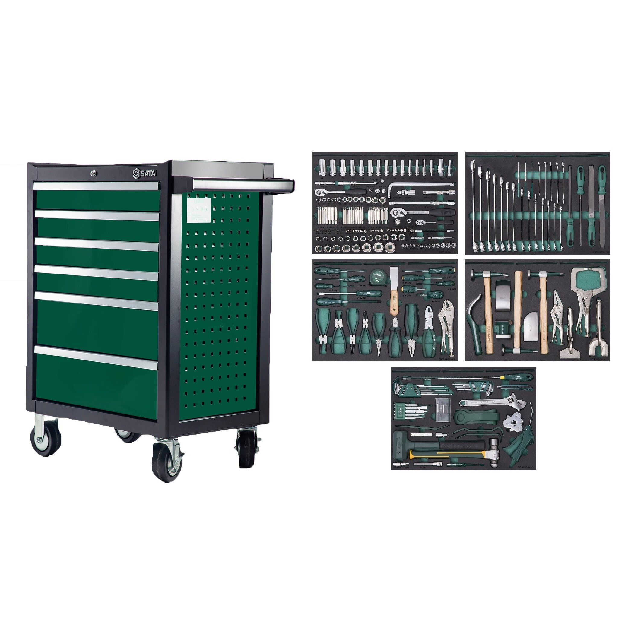 Roller cabinet ST95126 with tool set trays, 249pcs (5 trays) Roller  cabinets Roller cabinets. Tool boxes. Stands. Workbenches Automotive  service equipment Product catalog Liudo įrankiai