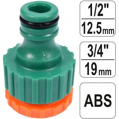 Snap-in tap adaptor 1/2"-3/4" (internal thread)