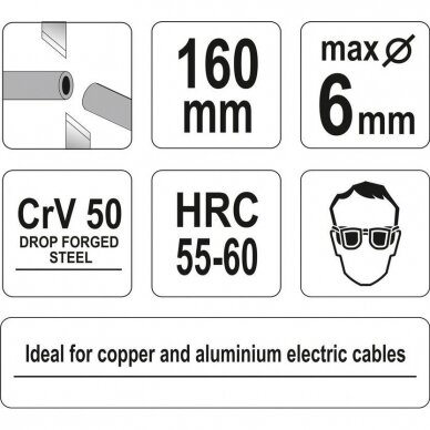Kabelio nukirpimo žirklės 160mm 1