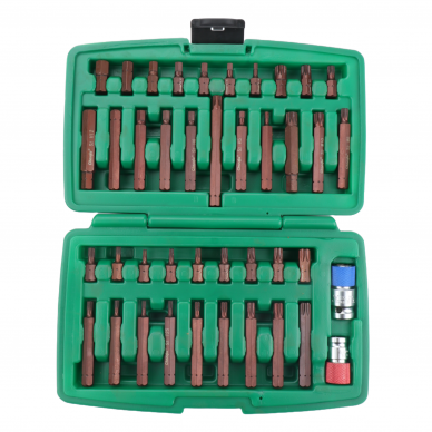 Keičiamų antgalių rinkinys (IMBUS, TORX,SPLINE) 41vnt. S2