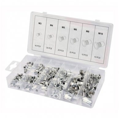 Aluminium nut rivets M3-M10 150pcs. (Aluminum)