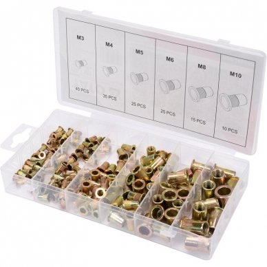 Steel nut rivets M3-M10, 150pcs