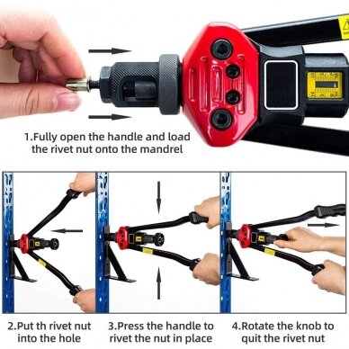 Riveter nut tool M3-M12 with 70pcs. rivets 1