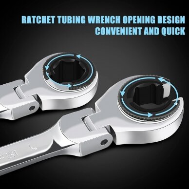 Open combination ratchet spanner with flexible head 2