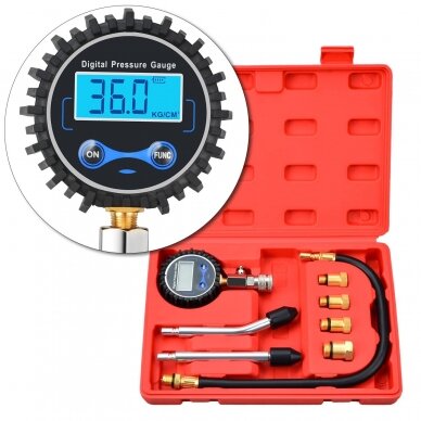 Petrol engine compression tester with digital gauge 8pcs