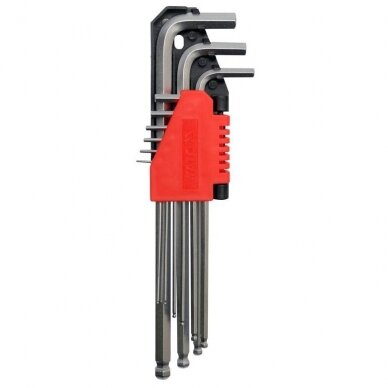 L-type hex key extra long ball point set 9pcs. (1.5-10)