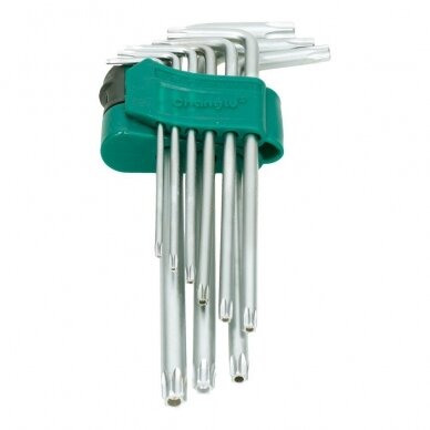 L-type hex key TORX extra long set 9pcs. (T10-T50) with hole