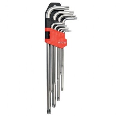 L-type hex key TORX extra long set 9pcs. (T10-T50) with hole