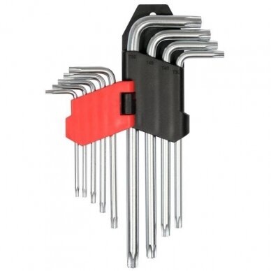 L-type hex key TORX  set 9pcs. (T10-T50) with hole 1