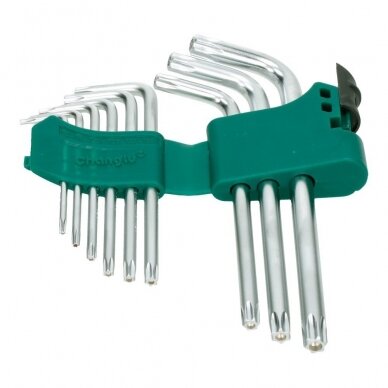 L-type hex key TORX short set 9pcs. (T10-T50) with hole 1