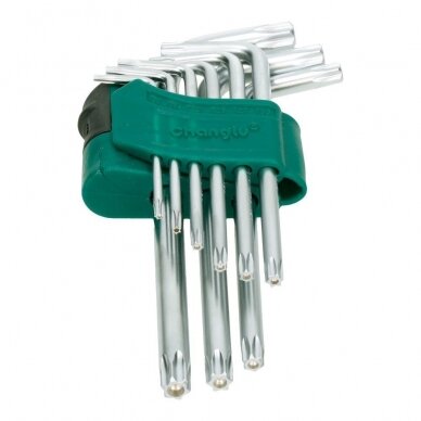 L-type hex key TORX short set 9pcs. (T10-T50) with hole