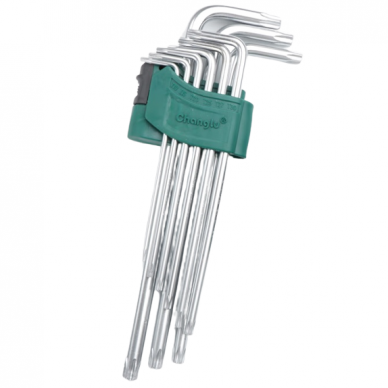 L-type hex key TORX long set 9pcs. (T10-T50)  with hole