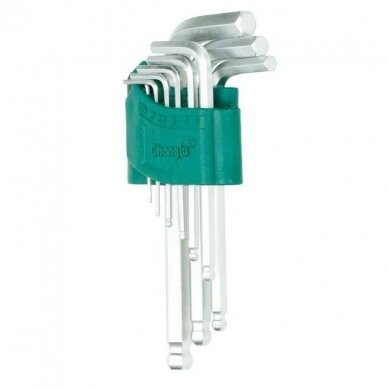 L-type hex key short, ball point set 9pcs.