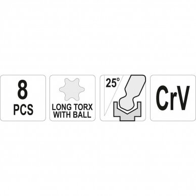 Hex key ball point TORX set 8pcs (T9-T40) 2