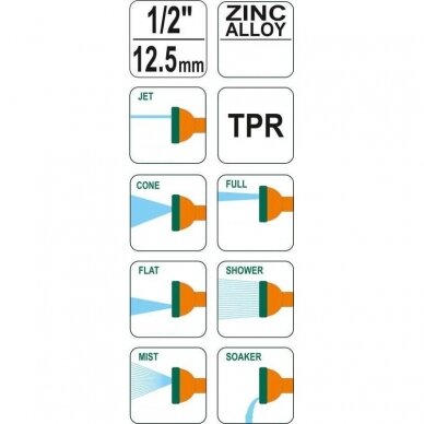 Laistymo purkštuvas 1/2" (7 padėčių) 1