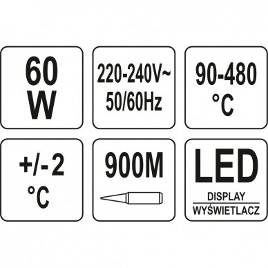 Litavimo stotelė su LCD ekranu 60W 900M 5