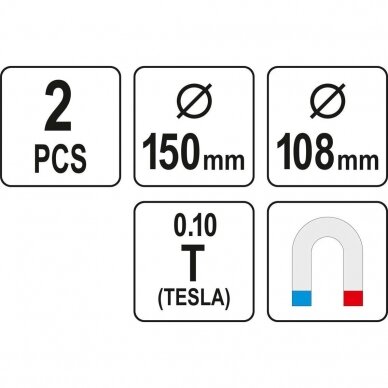 Magnetic tray set (2pcs) Ø108/150mm 2