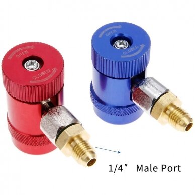 AC R1234yf quick coupler 1/4'' male port high/low 2pcs 1