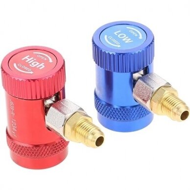 AC R1234yf quick coupler 1/4'' male port high/low 2pcs