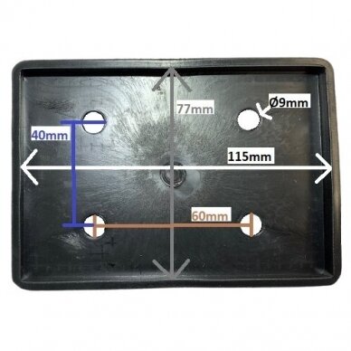 Rubber pad for hydraulic lift (rectangle). Spare part 1