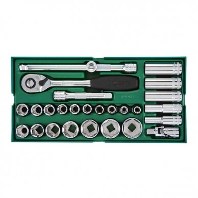 Tray. Socket set. 1/2" Dr.  27pcs.