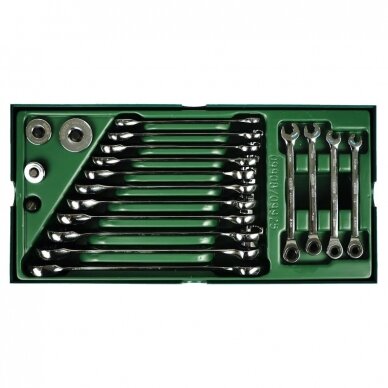 Tray. Ratcheting combination wrench set  19pcs.