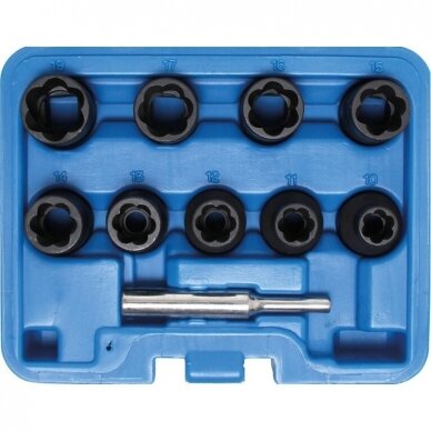 Bolt extractor socket set 10pcs. 1/2"