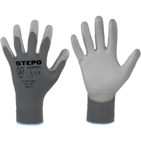 Work gloves coated PU-EKO Grey