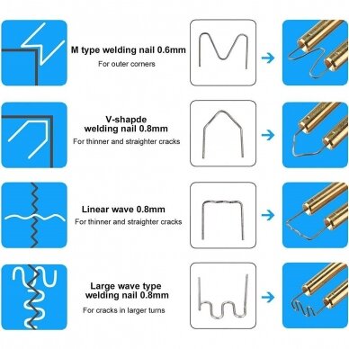 Plastic welder gun 43W with hot staples (200pcs) set 2