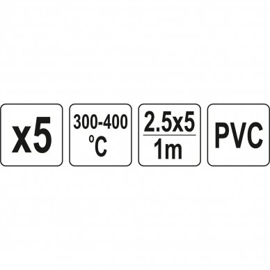 Welding plastic rods set (5pcs) (PVC polyvinyl chloride) 2.5x5mm 5х1m 2