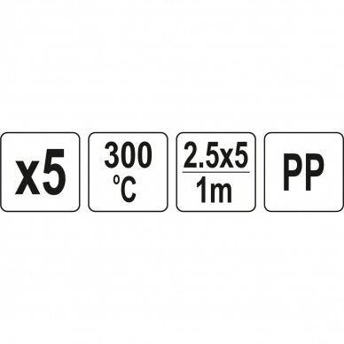 Welding plastic rods set.(5vnt) (PP polipropilenas) 2.5x5mm 5х1m 2