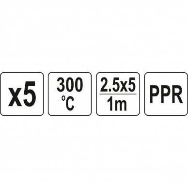 Welding plastic rods set (5pcs) (PPR polypropylene) 2.5x5mm 5х1m 2