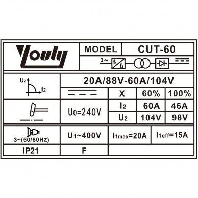 Plasma cutter 60A, 18mm 380V (MOSFET) 1