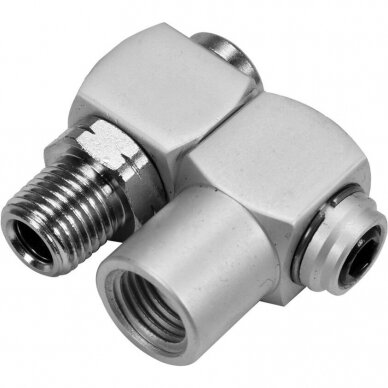 Air hose connector 1/4" (ext & int thread) swivel 360° 1