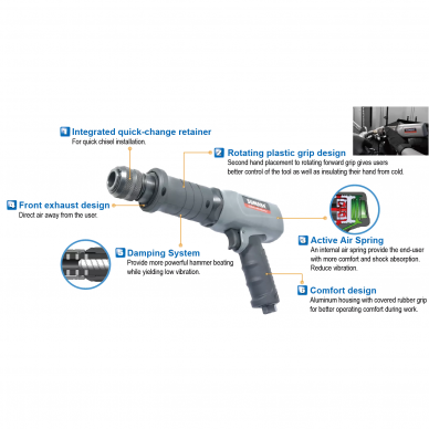 Air hammer 190mm (round 10mm) kit 5pcs 2