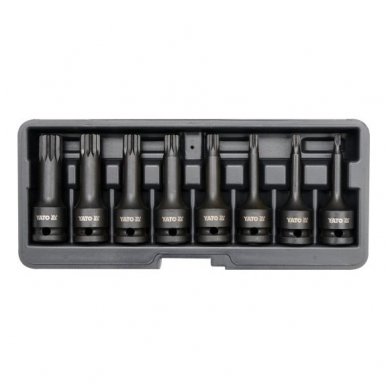 1/2" Dr. Deep bit socket impact set (SPLINE) 8pcs.