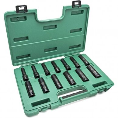 1/2" Dr. Deep thin wall impact socket set 13pcs.