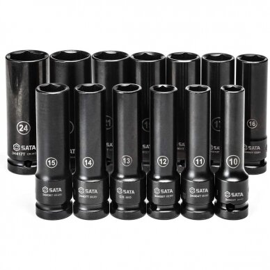 1/2" Dr. Deep thin wall impact socket set 13pcs. 1