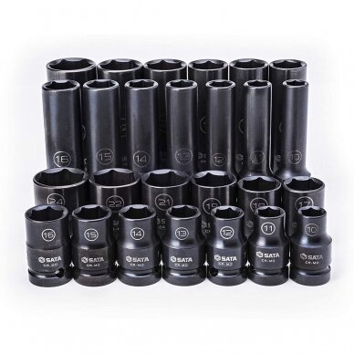 1/2" Dr. Thin wall standard & deep impact socket set (10-24mm)(26pcs) 1