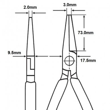 Prailgintos lenktos replės 200mm KNIPEX 3