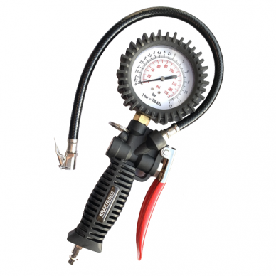 Tire inflating gun with manometer